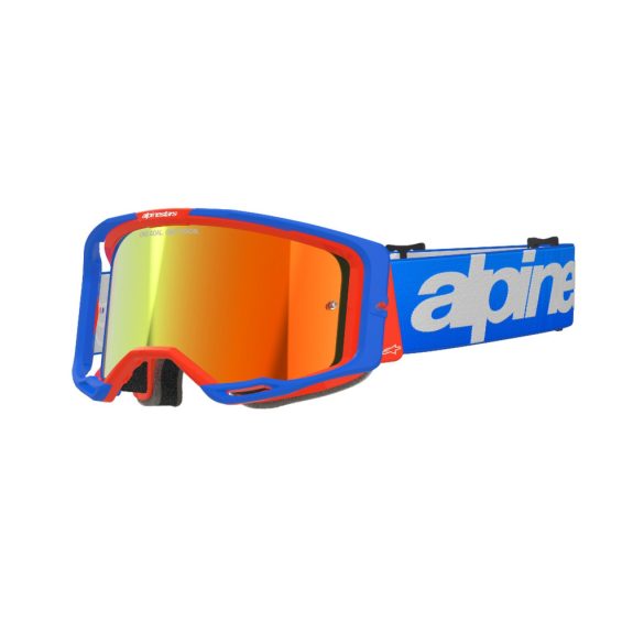 ALPINESTARS VISION8 WODMARK  SZEMÜVEG ROLL-OFF KÉK-PIROS, PIROS TÜKRŐS LENCSÉVEL