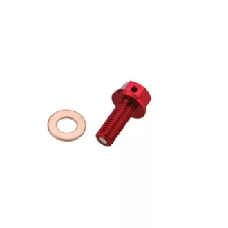   Accel mágneses olajleeresztő csavar Honda CRF450R '09-'16, CRF250R '10-'18, Suzuki RM-Z250 '10-'18, RM-Z450 '08-'18 – Piros