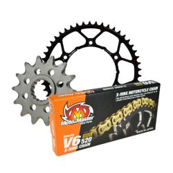   Moto-Master 520 V6 X-gyűrűs lánc szett 13+50 - arany 120 szemes