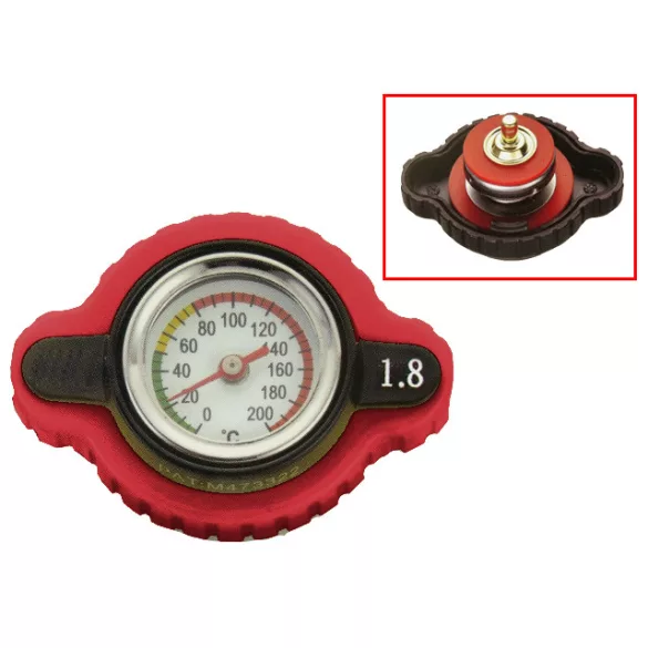 Psychic hűtősapka hőmérővel, 1,8 bar, Honda,Kawasaki,Yamaha, piros