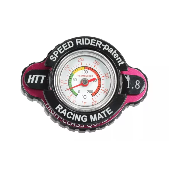 Mx Works hűtősapka hőmérővel, 1,8 bar, Honda,Kawasaki,Yamaha, piros