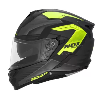   Nox zárt bukósisak napszemüveggel N304S CARVER fekete/sárga FLUO matt XL