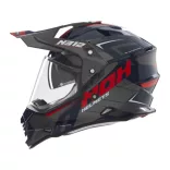 NOX AKCIÓ: OFFROAD / TRAIL DUOSPORT (DUAL) N312 VAPOR SISAK PLEXIVEL ÉS NAPSZEMÜVEGGEL, KÉK/FEKETE/PIROS