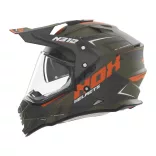 NOX AKCIÓ: OFFROAD / TRAIL DUOSPORT (DUAL) N312 VAPOR SISAK PLEXIVEL ÉS NAPSZEMÜVEGGEL, NARANCSSÁRGA/KHAKI/SZÜRKE MATT