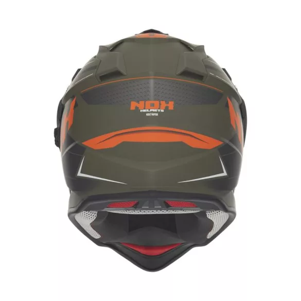NOX AKCIÓ: OFFROAD / TRAIL DUOSPORT (DUAL) N312 VAPOR SISAK PLEXIVEL ÉS NAPSZEMÜVEGGEL, NARANCSSÁRGA/KHAKI/SZÜRKE MATT