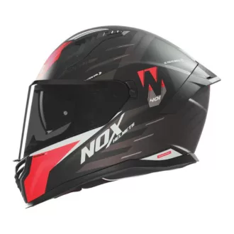   Nox zárt bukósisak napszemüveggel N401 CROWER fekete/piros matt XL