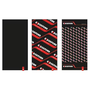 Oxford Comfy Racing szélálló multifunkciós nyakmelegítő, 3 darabos csomag, fekete/vörös/fehér színben