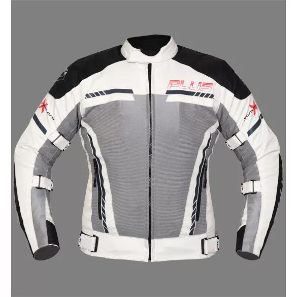 Plus Nevada szürke-piros nyári motoros kabát