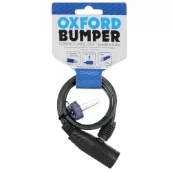   OXFORD BUMPER CABLE LOCK SMOKE LOPÁSGÁTLÓ BIZTONSÁGI SODRONY KULCSOS ZÁRRAL 6MM X 600MM FEKETE SZÍNŰ