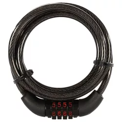   OXFORD COMBI6 COMBINATION LOCK LOPÁSGÁTLÓ BIZTONSÁGI SODRONY SZÁMKÓDOS ZÁRRAL 6MM X 1500MM FEKETE SZÍNŰ