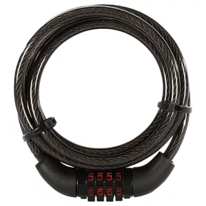 OXFORD COMBI6 COMBINATION LOCK LOPÁSGÁTLÓ BIZTONSÁGI SODRONY SZÁMKÓDOS ZÁRRAL 6MM X 1500MM FEKETE SZÍNŰ
