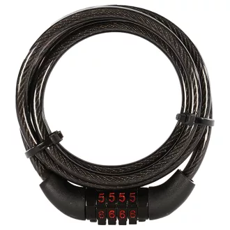   Oxford Combi6 combination lock lopásgátló biztonsági sodrony számkódos zárral 6MM x 1500mm fekete színű