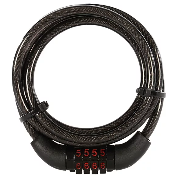 OXFORD COMBI6 COMBINATION LOCK LOPÁSGÁTLÓ BIZTONSÁGI SODRONY SZÁMKÓDOS ZÁRRAL 6MM X 1500MM FEKETE SZÍNŰ