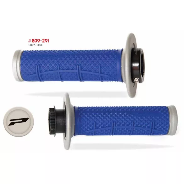 PROGRIP PG809 OFF ROAD MARKOLAT SCS LOCK-ON RENDSZERREL + 7 GÁZADAPTERREL (22+25MM) SZÜRKE-KÉK SZÍN, KÉTKOMPONENSŰ HALF WAFFLE, HOSSZ: 115MM (809-291)