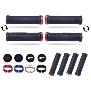 PROGRIP PG995 ATV / JET SKI / MTB MARKOLAT (22+22MM, HOSSZ: 130MM) FEKETE SZÍN, KÉK LOCK-ON ZÁRRAL (995-356)