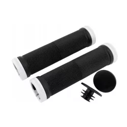   PROGRIP PG999 ATV / JET SKI / MTB MARKOLAT (22+22MM, HOSSZ: 120MM) FEKETE SZÍN, FEHÉR LOCK-ON ZÁRRAL (999-101)