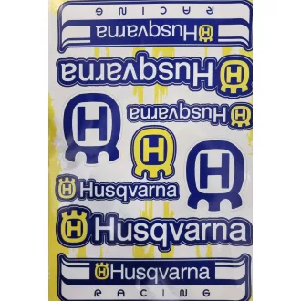 Husquarna kék/sárga matrica