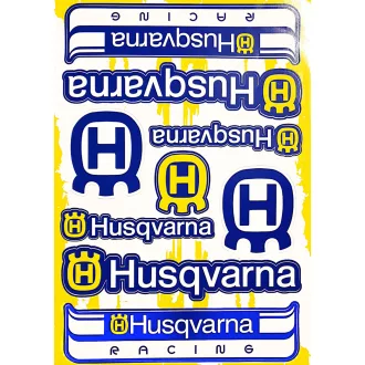 Husquarna fehér/kék matrica