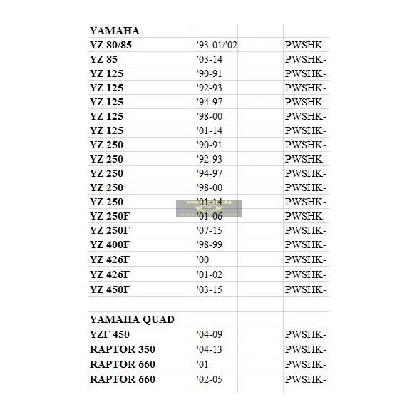 Pivot Works lengővilla felújító szett Yamahai motorokhoz