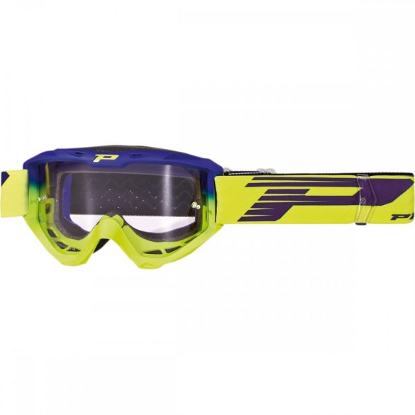 Progrip cross szemüveg 3450LS Riot kék-fluo sárga viztiszta lencsével