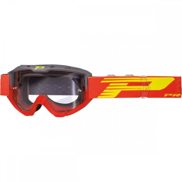 Progrip cross szemüveg 3450LS Riot szürke-piros viztiszta lencsével