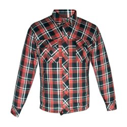   S-TECH Aramid flanel ing / kabát protektorokkal, piros-fekete