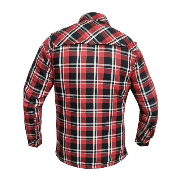 S-TECH Aramid flanel ing / kabát protektorokkal, piros-fekete