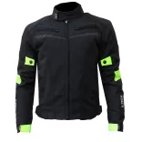 S-Tech 4 season black-fluo motoros kabát, rövid