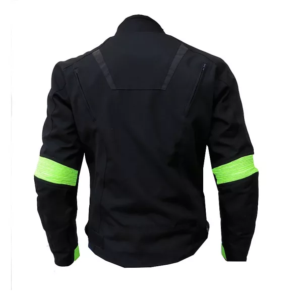 S-Tech 4 season black-fluo motoros kabát, rövid