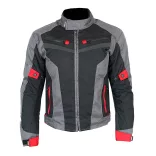S-Tech Onway Air Vented grey-red motoros kabát, rövid
