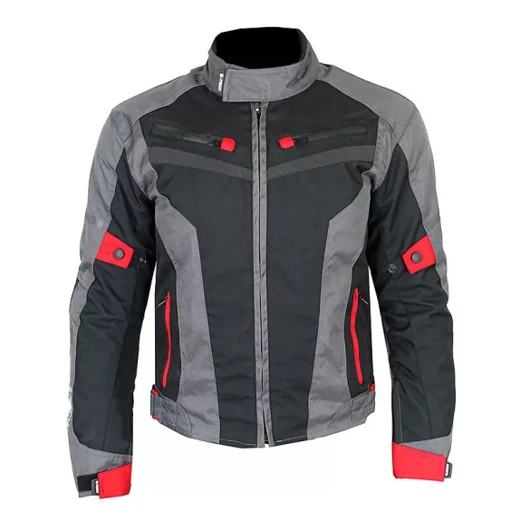 S-Tech Onway Air Vented grey-red motoros kabát, rövid