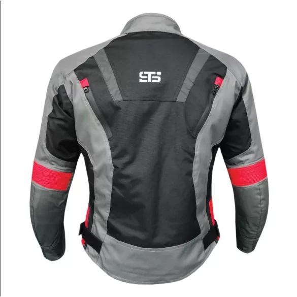 S-Tech Tecnician  motoros kabát, rövid, fekete-szürke-piros