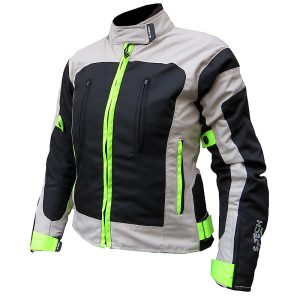 S-Tech Passion black-grey-fluo női motoros kabát, rövid