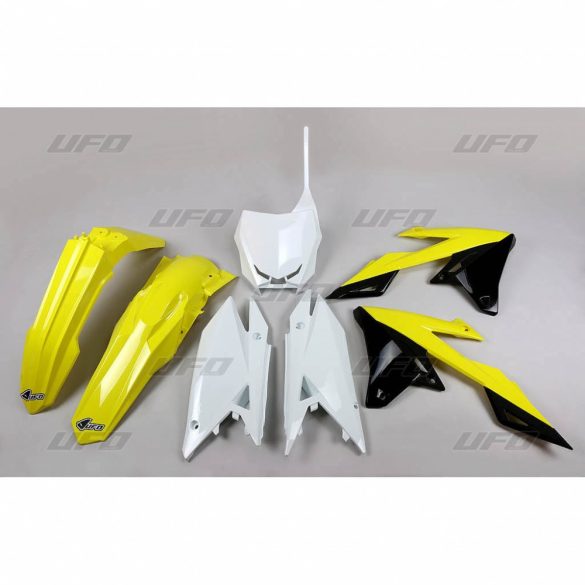 Ufo komplett idomszett, Suzuki RMZ250 2019-2023 - sárga-fehér