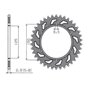 Sunstar hátsó lánckerék, 899 50 KTM SX/EXC (JTR897.50)