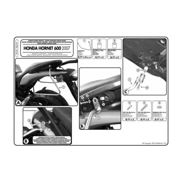 KAPPA OLDALSÓ TÁSKATARTÓ (NYEREGTÁSKA) HONDA CB 600F HORNET '07-'10