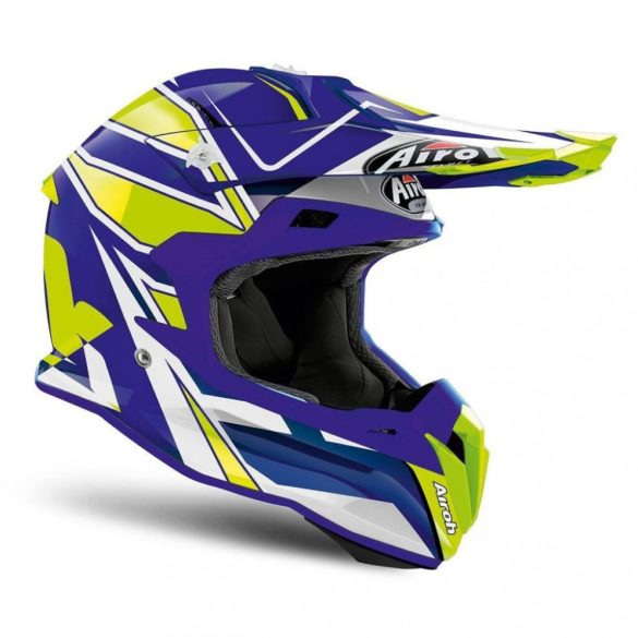 AIROH TERMINATOR OPEN VISION CARNAGE, KÉK-HI-VIZ  bukósisak, S méretben