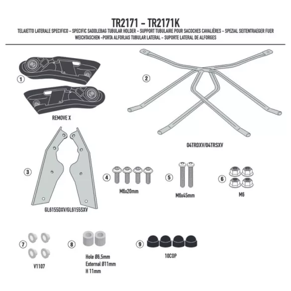 KAPPA GYORSKIOLDÓS REMOVE-X OLDALSÓ TÁSKATARTÓ (NYEREGTÁSKA) YAMAHA TRACER 9 GT / GT+ '25