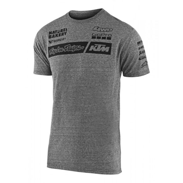 KTM Troy Lee Design Factory Team póló, szürke M méret