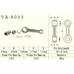   VESRAH hajtókar szett KawasakiKX125 (KX125) '94 -'97 (VA8003) (MADE IN JAPAN)