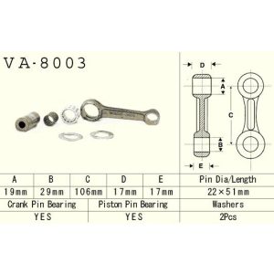 VESRAH hajtókar szett KawasakiKX125 (KX125) '94 -'97 (VA8003) (MADE IN JAPAN)