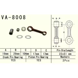   VESRAH hajtókar szett KawasakiKX125 (KX125) '98-'02 (VA8008) (MADE IN JAPAN)