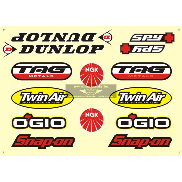 Matrica szett, Dunlop, Tag, Twin air