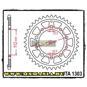 JT Sprockets hátsó lánckerék, ALU 1303, Honda utcai motorokhoz, Yamaha Road YZF-R