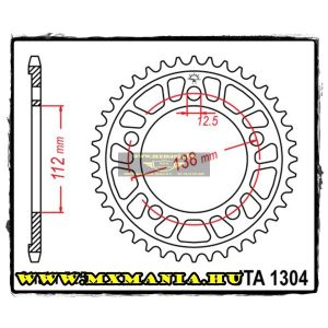 JT Sprockets hátsó lánckerék, ALU 1304, Honda utcai motorokhoz