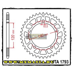 JT Sprockets hátsó lánckerék, ALU 1793,Suzuki GSX-R