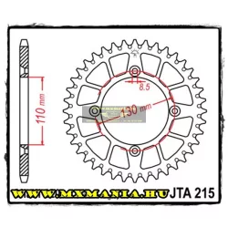   JT Sprockets hátsó lánckerék, ALU, 215, Honda CR/CRF motorokhoz