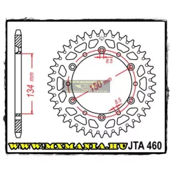   JT Sprockets hátsó lánckerék, ALU, 460, Kawasaki OffRoad motorokhoz