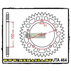   JT Sprockets hátsó lánckerék, ALU 464, Kawasaki KX/KDX, Suzuki RM60