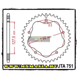   JT Sprockets hátsó lánckerék, ALU 751, Ducati utcai motorokhoz